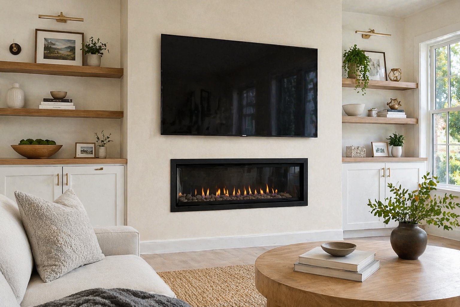 Modern living room TV mount