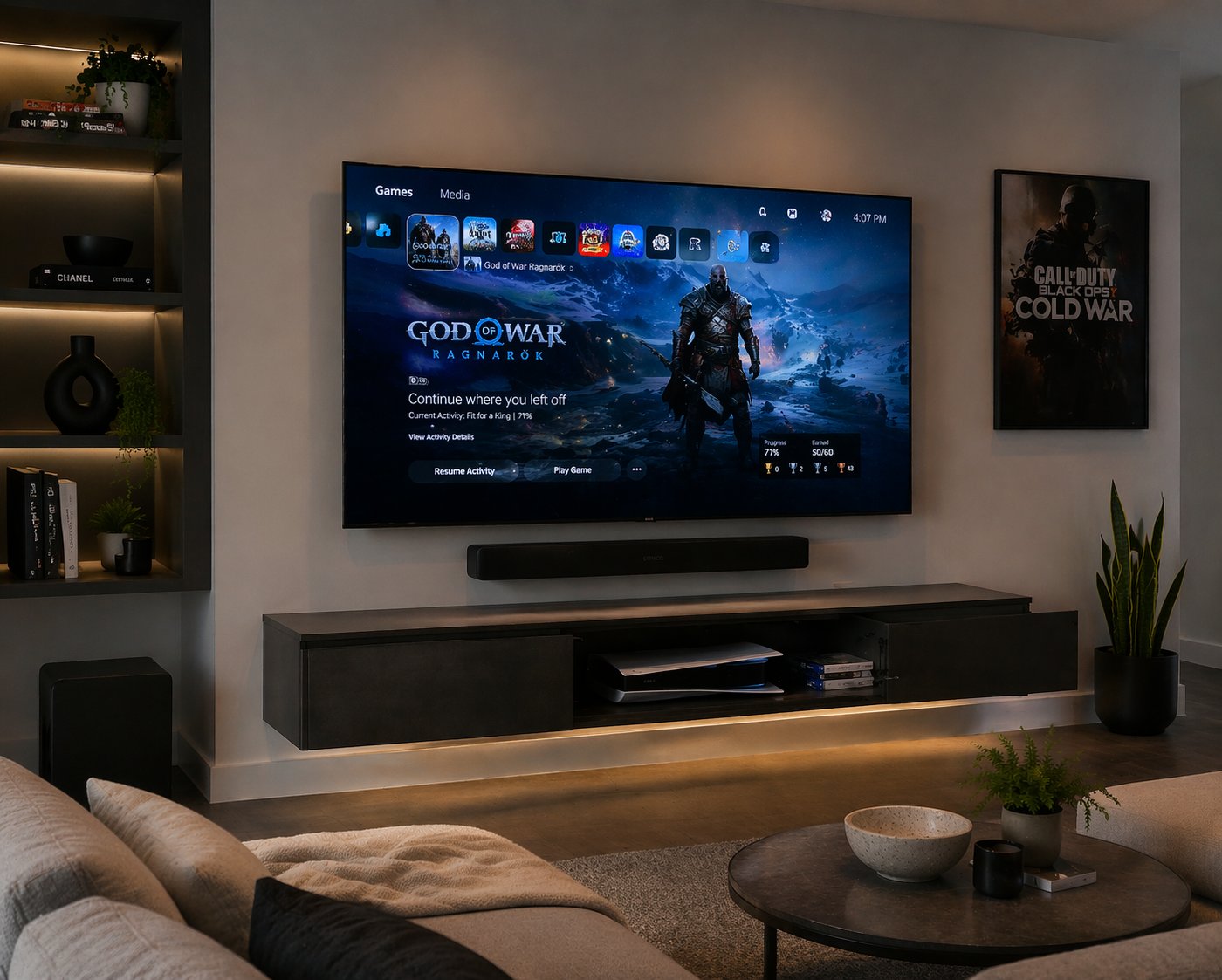 Streaming TV wall mount